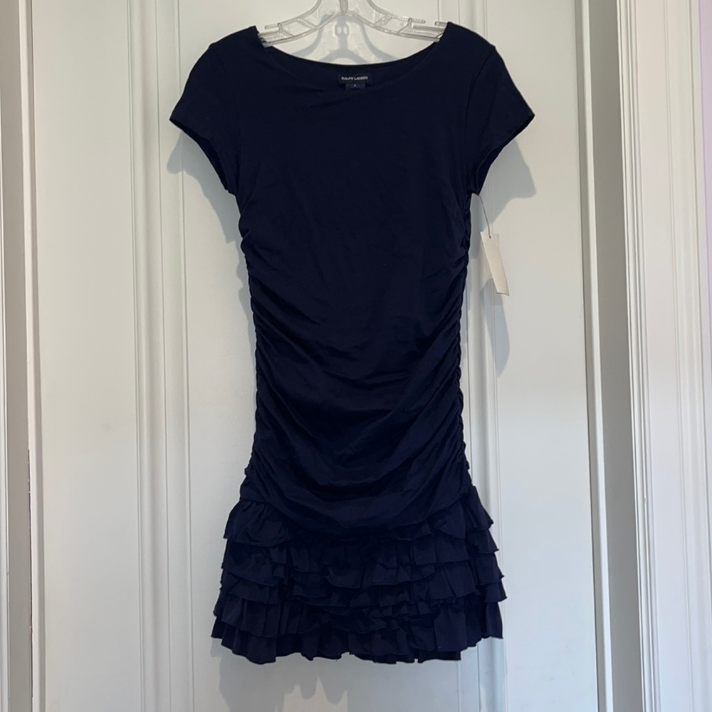 Navy Rouched Dress